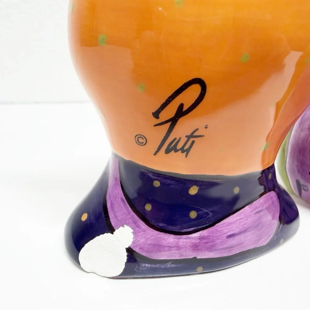 Vintage Pati Hand Painted Cat Salt Pepper Shakers